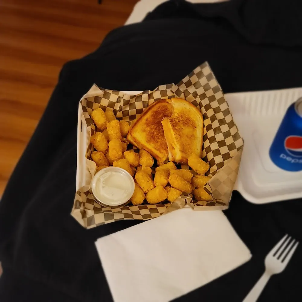 Grilled Ham and Cheese with Tots